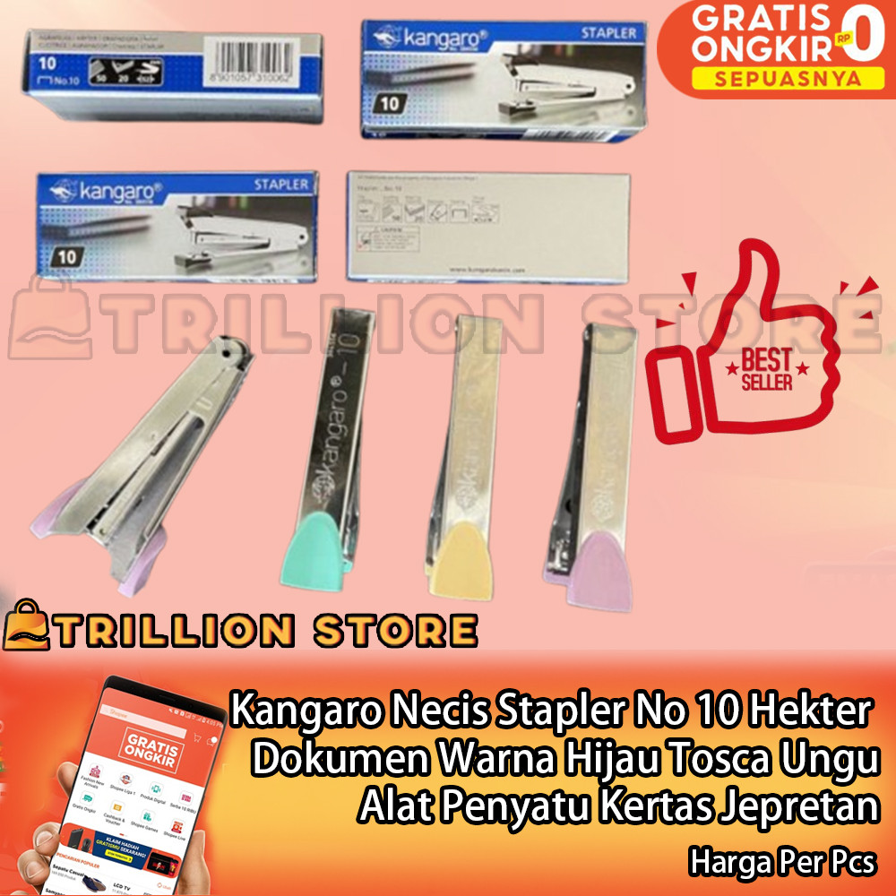 

Kangaro Necis Stapler No 10 Hekter Dokumen Warna Hijau Tosca Ungu Cream Color Green Purple Alat Penyatu Kertas Jepretan Penyambung Penjepit Kecil Arsip Kerajinan Tangan Ringkas Terstuktur Pengikat Tulis Sekolah Kantor ADL Rumah Toko MultifungsI