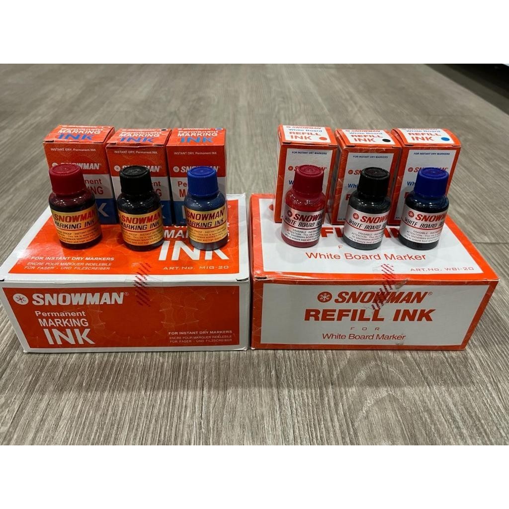 

Isi Tinta Spidol Snowman Refill Ink for White Board Marker & Permanent Marker - ABH