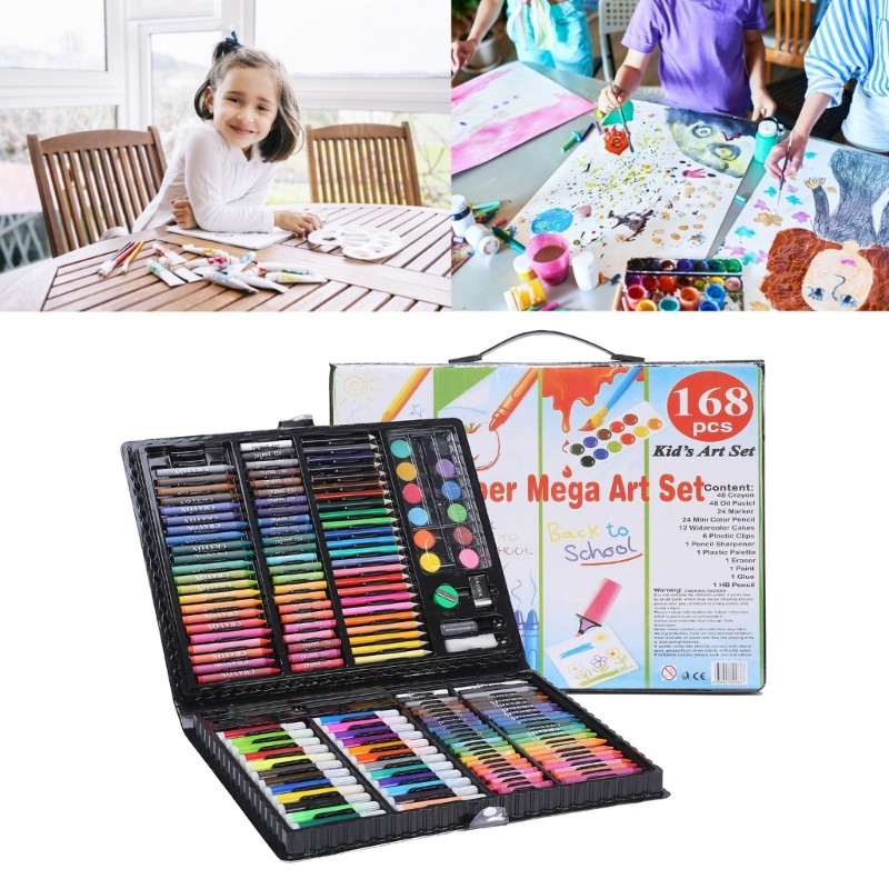 

Art Supplies, 168 Pack Drawing Kits Painting Art Set Art Gifts Box Art and Crafts with Pencils, Watercolor Pens