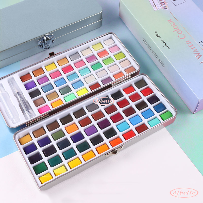 

Professional 50/72/90/100 Colors Solid Watercolor Paints Set Artist Water Coloring Paint for Drawing Art Paint Art Supplies