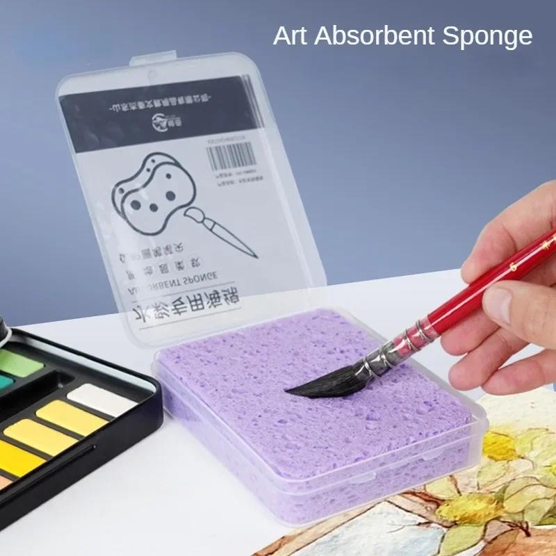 

Watercolor Painting Sponge Boxed Special Water Chalk Strong Water Absorption Sponge Tool Art Supplies 1 Pc for Kids Students