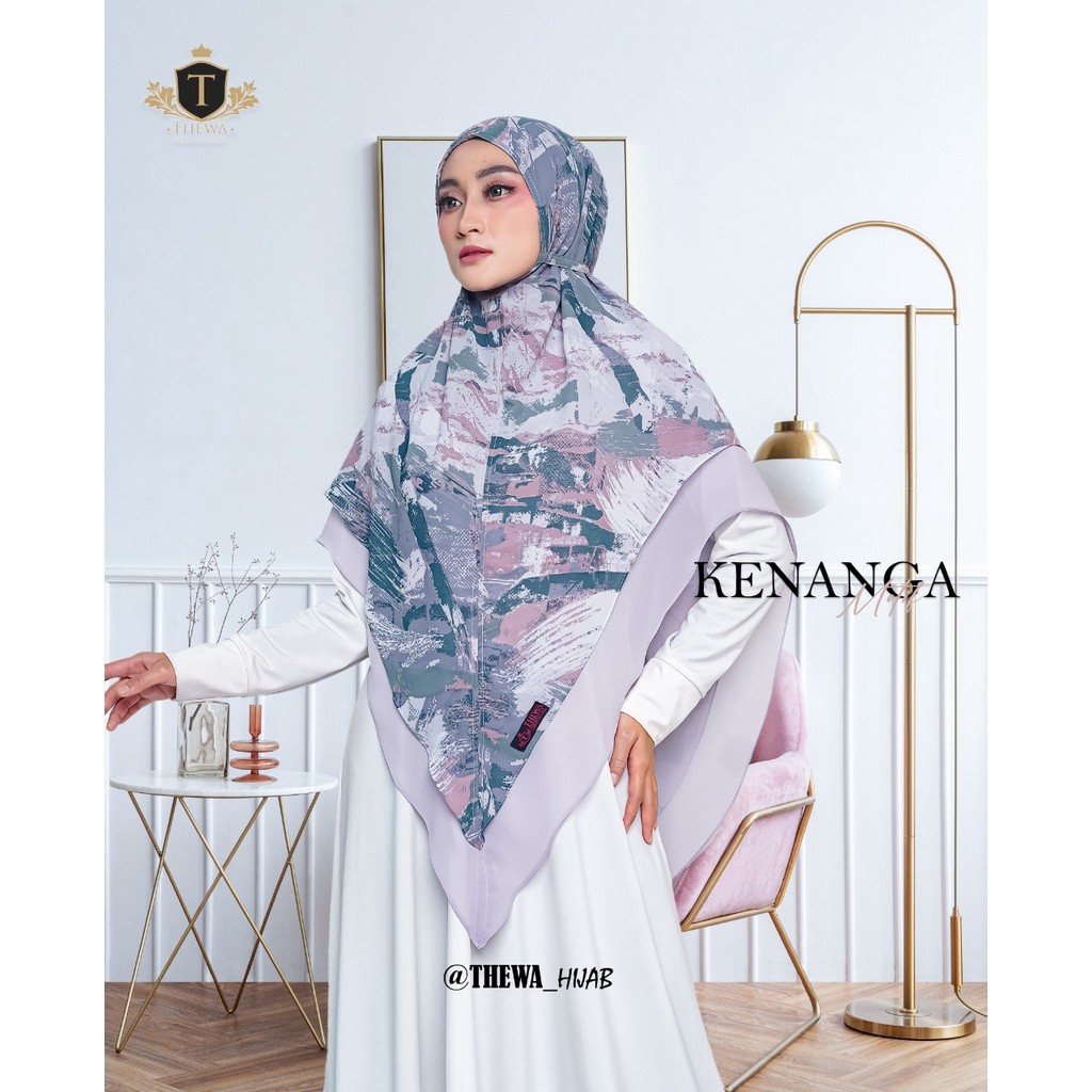 COD THEWA Kerudung/Khimar/Hijab “NABILA" Motif Tali Jumbo Lancip 2 Layer CERUTY