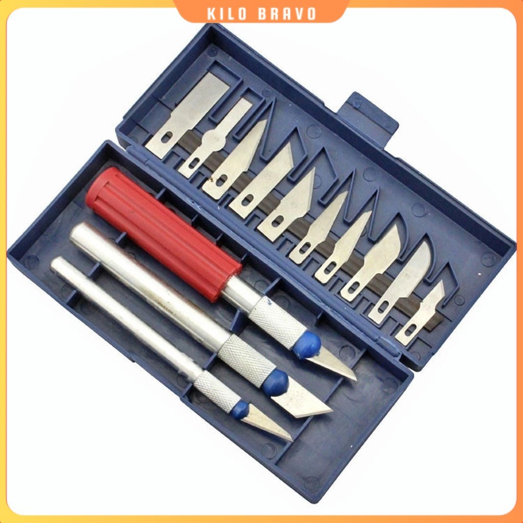 

KNIFEZER Set Pisau Ukir Seni 13 in 1 Crafting Knife 3 Handle - A-003