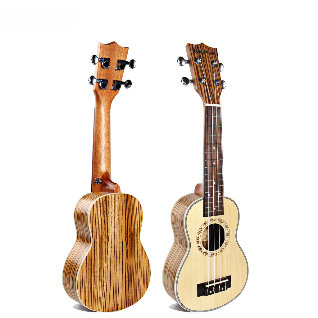 Wholesale High Quality Mini Style Acoustic Soprano 21 Inch Concert Zebra Wood Ukulele Toy Musical In
