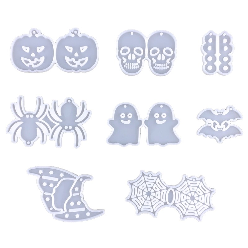 

Halloween Pumpkin Skull Ghost Bat Silicone Mold Suitable for Resin Epoxy Resin Diy Craft Pendant Earrings Jewelry Making