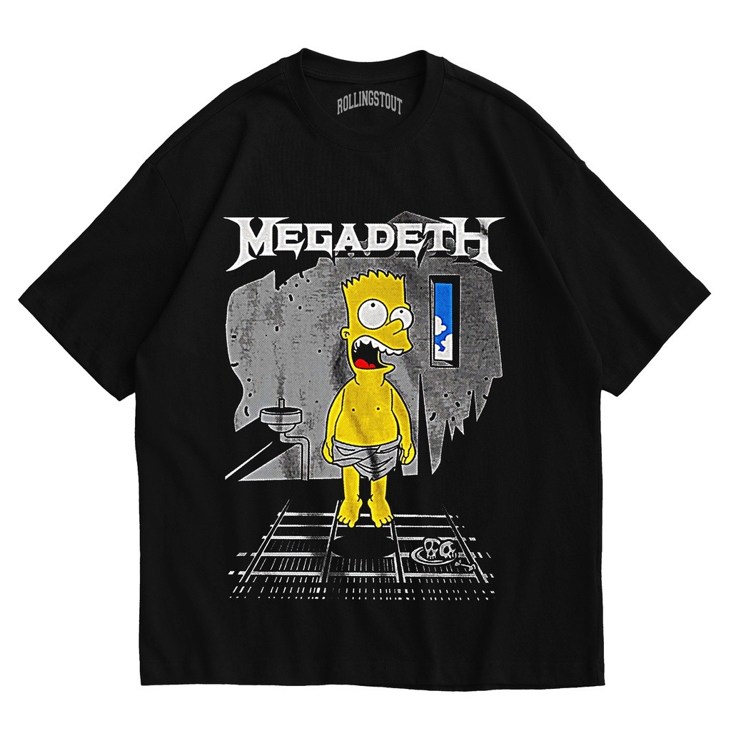 Rollingstout Tshirt - Megizeth Series | Parodi Band Megadeth | Kaos Band Rock | BAJU MUSIK METAL