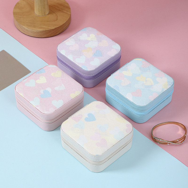 

NEW Jewelry Display Organizer PU Leather Creative Portable Travel Jewelry Case Boxes Earnail Ring Ring Small Jewelry Storage Box