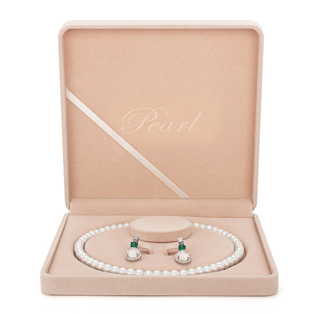 

Velvet Pearl Necklace Gift Display Jewelry Set Box Wedding Ring Earring Bracelet Jewellery Packaging Storage Organizer Wholesale