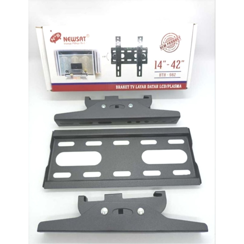 BRACKET TV 14"- 42" 14in - 42in NEWSAT BTH-982 KAKI TV BREKET TV NEW SAT GANTUNGAN TV ADJUSTABLE