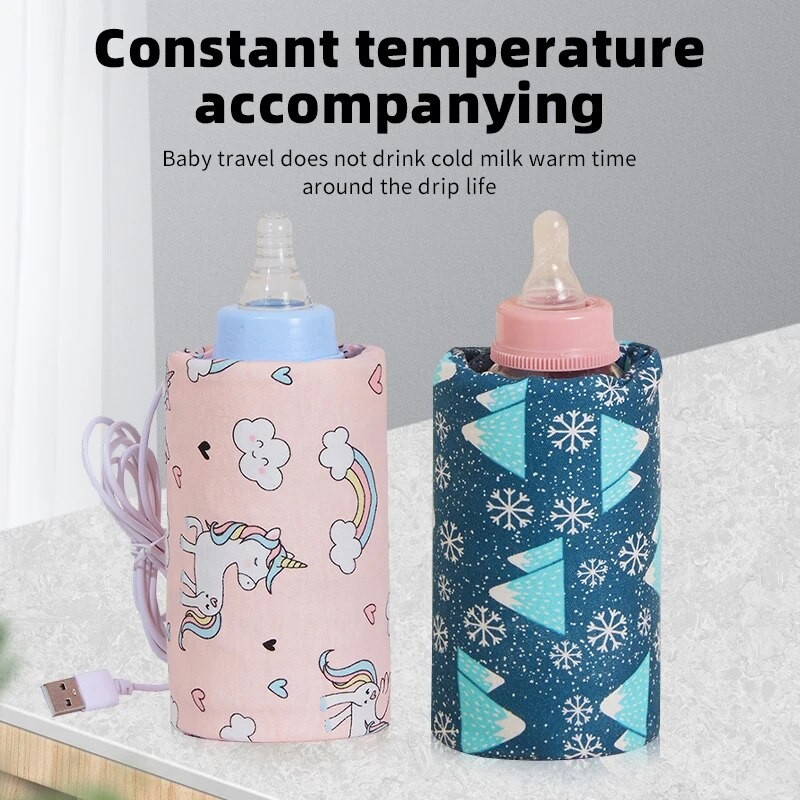 USB Milk Warmer Insulated Bag Portable Travel Cup Warmer Baby Nursing Bottle Cover Warmer Heater Bag