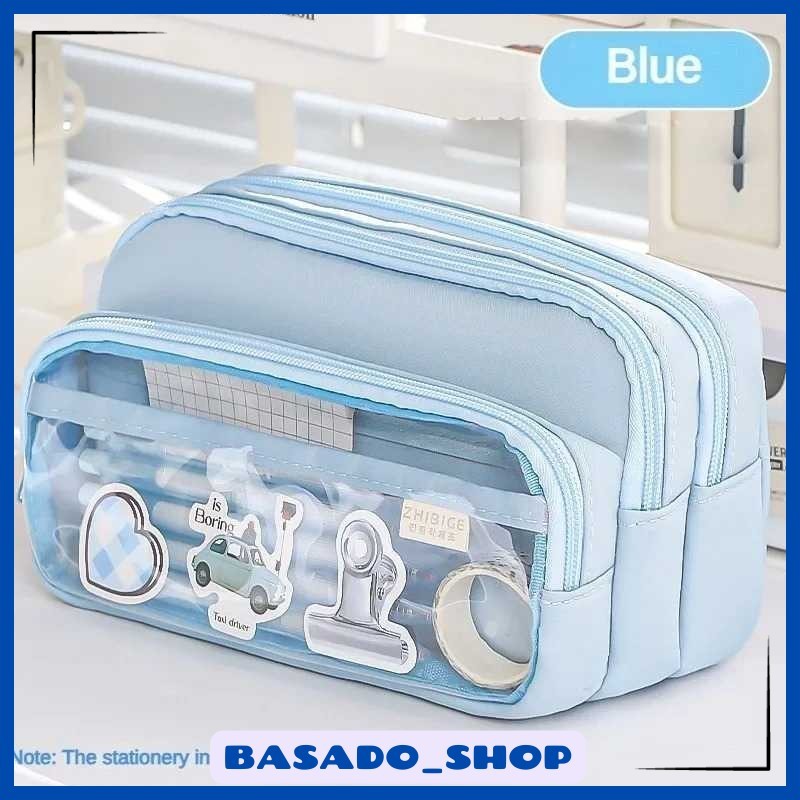 

Tempat Pensil Multi Layer Pencil Case Compact Pouch Stationary - ZH21