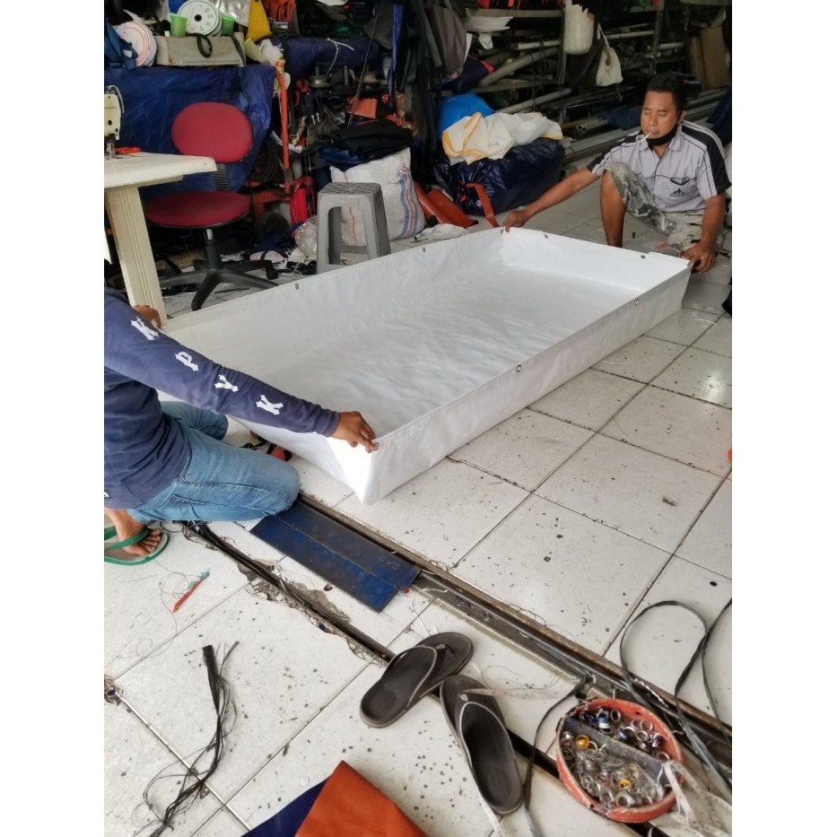 TERPAL KOLAM UKURAN 4X3X1 BAHAN A8 PUTIH
