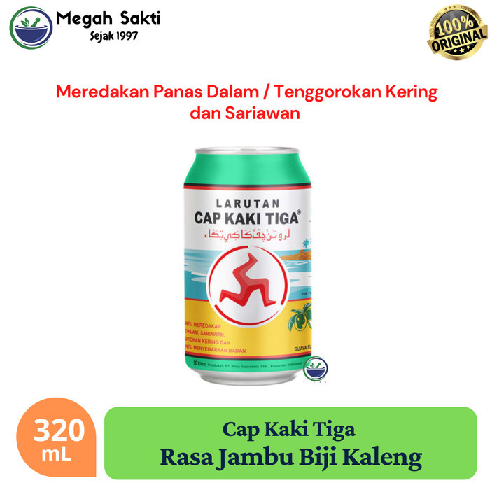 

Megah Sakti - Larutan Cap Kaki Tiga Rasa Jambu Biji Kaleng 320 mL | Pereda Panas Dalam