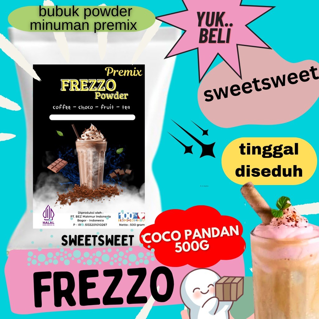 

Sweetsweet Frezzo Boba Powder Drink Coco Pandan | Minuman Syrup 500G {Bisa COD Dan Grosir}
