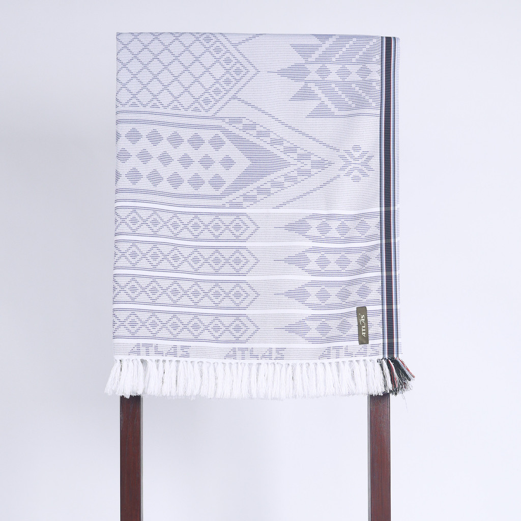 Surban Subaiyah ATLAS Motif Dobby SGF 01 Putih Biru