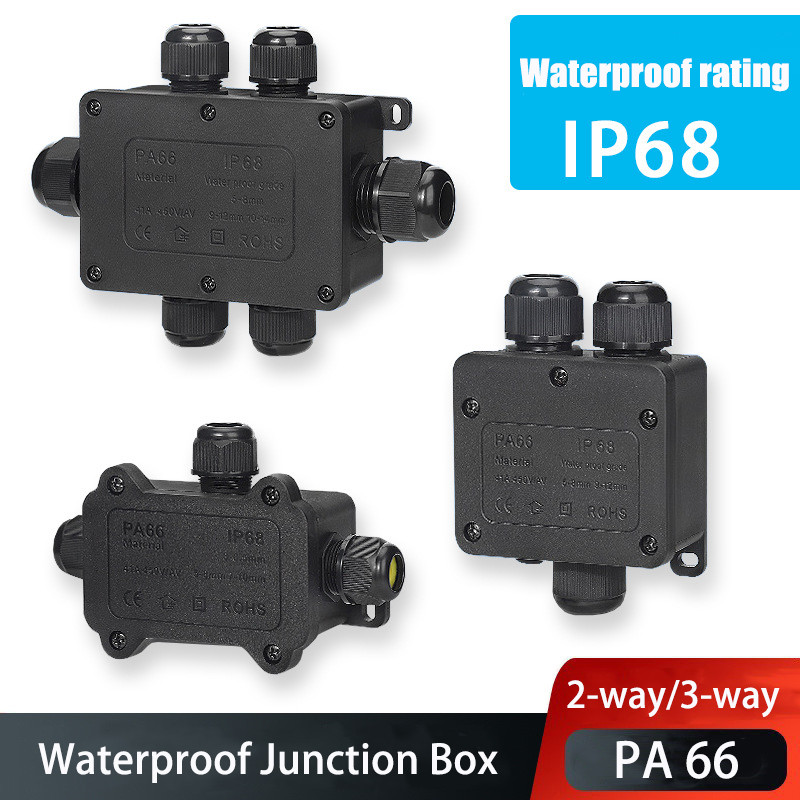 

IP68 Waterproof Junction Box Electrical Connector 2-3Way Enclosure Block Cable Connecting Line Protection for Wiring Accessories