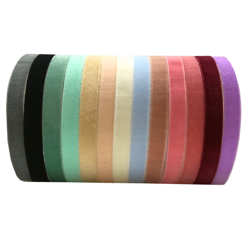 

10 Yards 1cm Soft Velvet Elastic Ribbon For DIY Sewing Headband Clips Bow Wedding Christmas Decoration 23 Colors