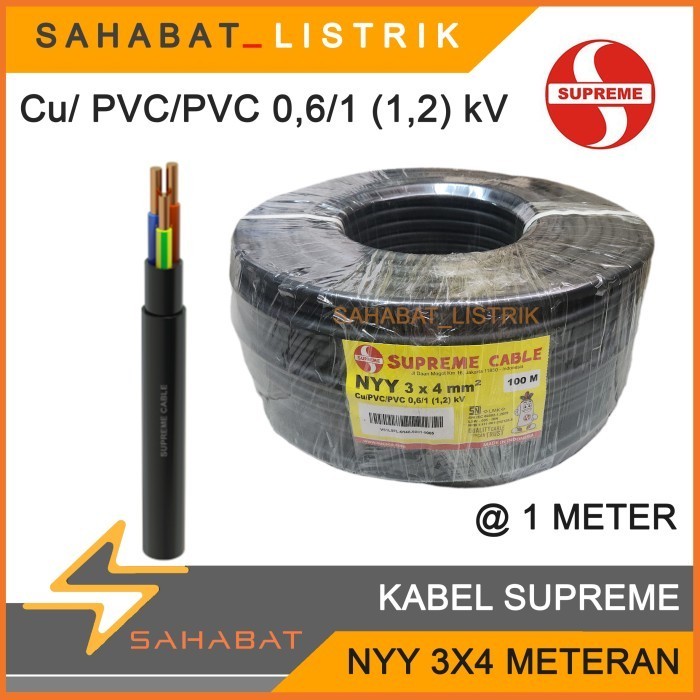 KABEL SUPREME NYY 3X4 METERAN HITAM