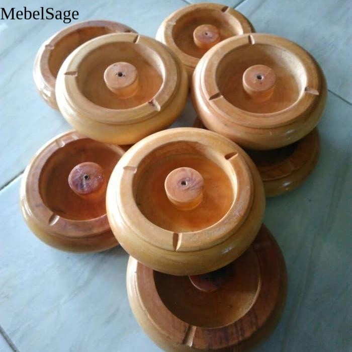 Asbak Kayu Asli / Asbak Rokok Model Kayu Murah Berkualitas - Asbak Unik Bulat Motif Kayu / Asbak Kay