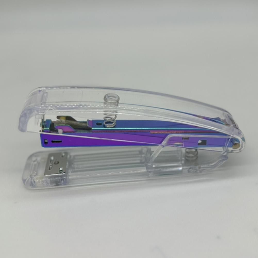 

Transparent Stapler Heavy Duty Transparent Desktop Stapler with Anti-slip Base Labor-saving One-finger Stapler for School Office