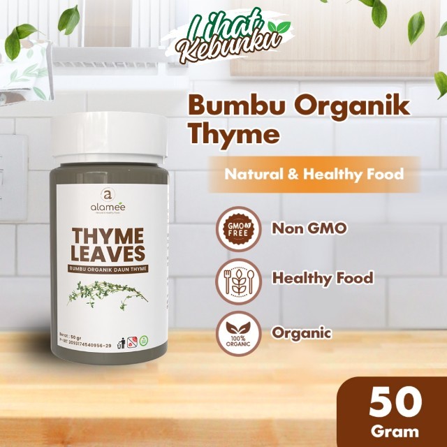 

ALAMEE Thyme Kering Daun Timi Bumbu Dapur Organik Garnish Dried Leaves Murni Asli Tanpa Campuran 50g LIHAT KEBUNKU