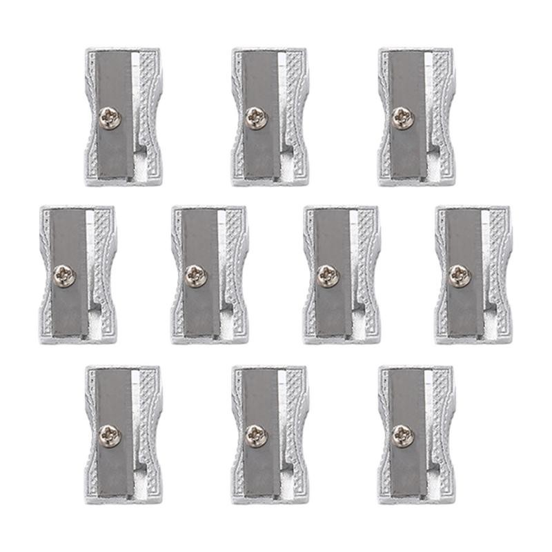 

Hand Pencil Sharpener Metal Pencil Sharpener Primary School Students Accessories 10 PCS Portable Single Hole Bevel Pencil