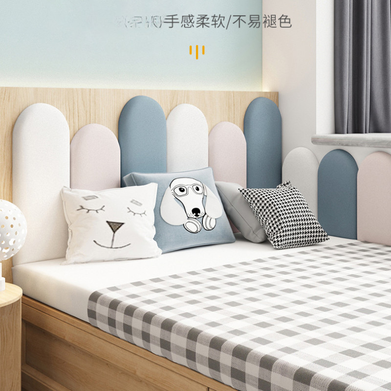 

Bedhead Board Semi-circular Leather Soft Bag Protective Wall Enclosure Anti-collision Soft Bag Wall Sticker Headboards