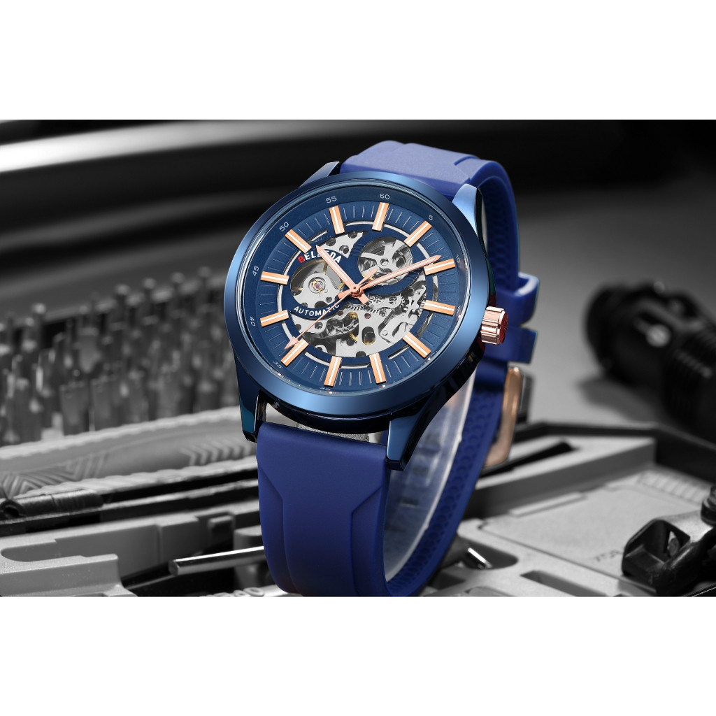 Big Sale  BELLEDA 9530 KARET Jam Tangan Pria 100% Original Automatick COWOK Anti Air Men Watch COD L