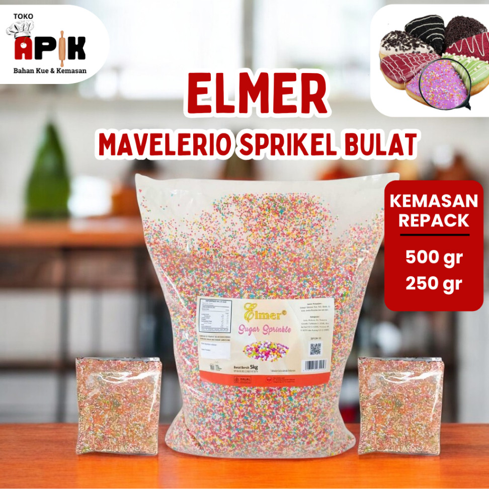 

ELMER MAVALERIO SPRIKEL BULAT 250 GRAM - 500GRAM / ELMER SUGAR SPRINKLE 250gr & 500gr WARNA WARNI / GULA BUTIR / TRIMIT / SPRINGKEL / SPIKEL