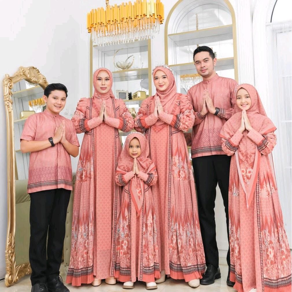 Khalisa Family Sarimbit Couple By AC Original Set Gamis Set Kemeja Panjang Muslim Ibu Wanita Syari