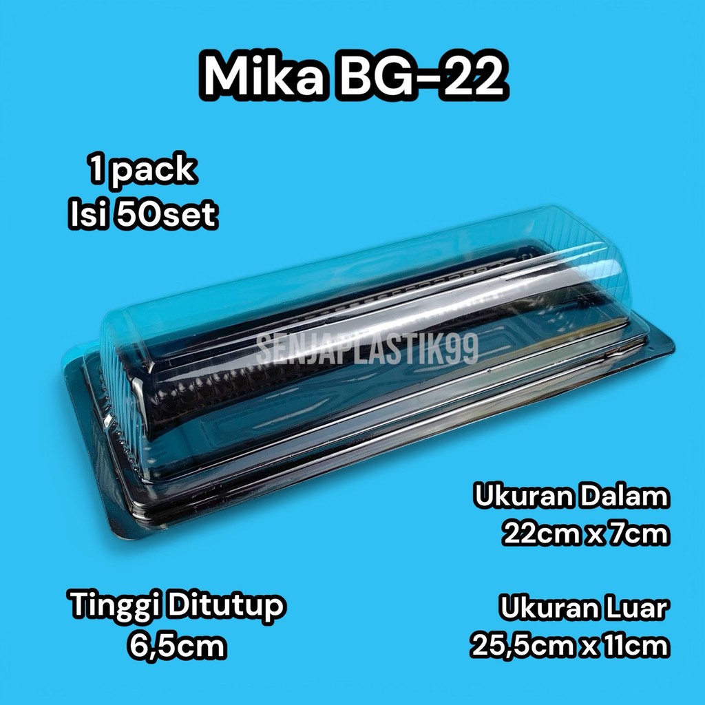 Mika Bolu Gulung 22cm - Isi 50set / Tray Box Kue Brownies BG 22