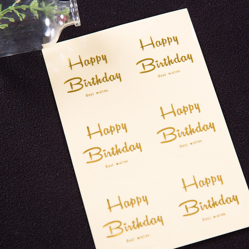 

10sheets Happy Birthday Stickers Pvc Transparent Stickers for Cute Kawaii Gift Card Envelopes Party Lable Sticker