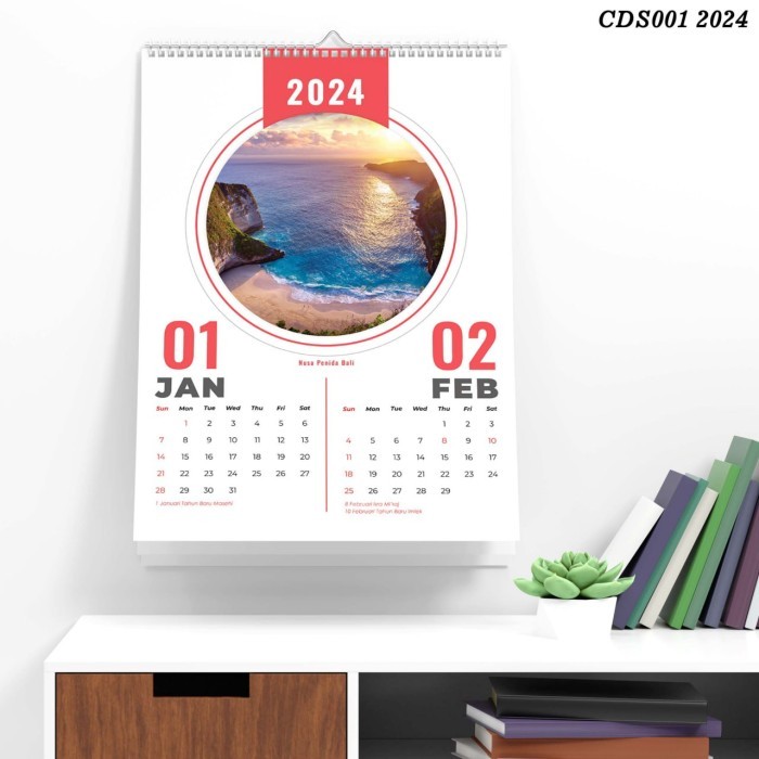 

Andma kalender dinding 2024 estetik spiral A3