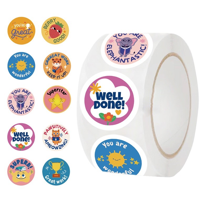 

500PCS Teacher Rewards Thank You Sticker Aesthetic Labels Sealing Stationery Hand Accounting Decoration Scrapbooking Supplies