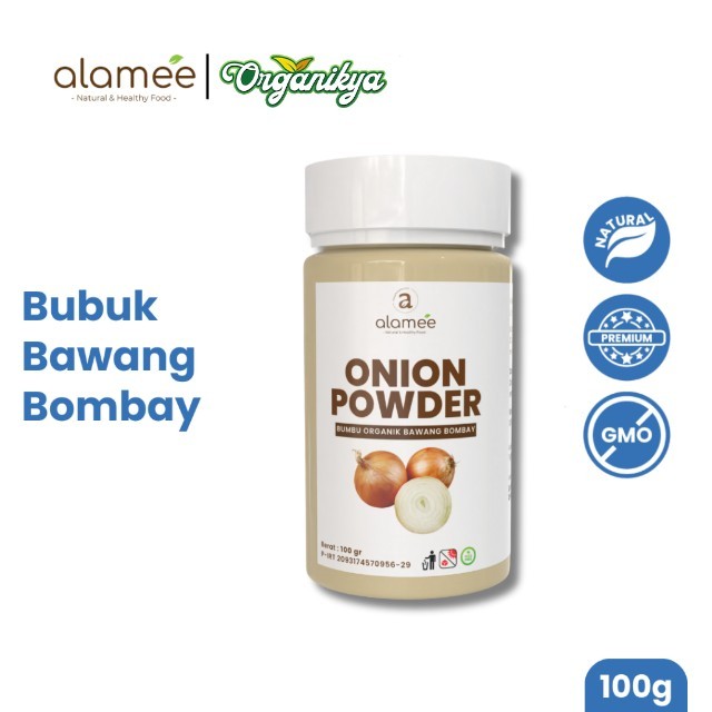

ALAMEE Bawang Bombay Bubuk Onion Powder Ground Spice Bumbu Bombai Dapur Organik Tanpa Campuran 100gr organikya
