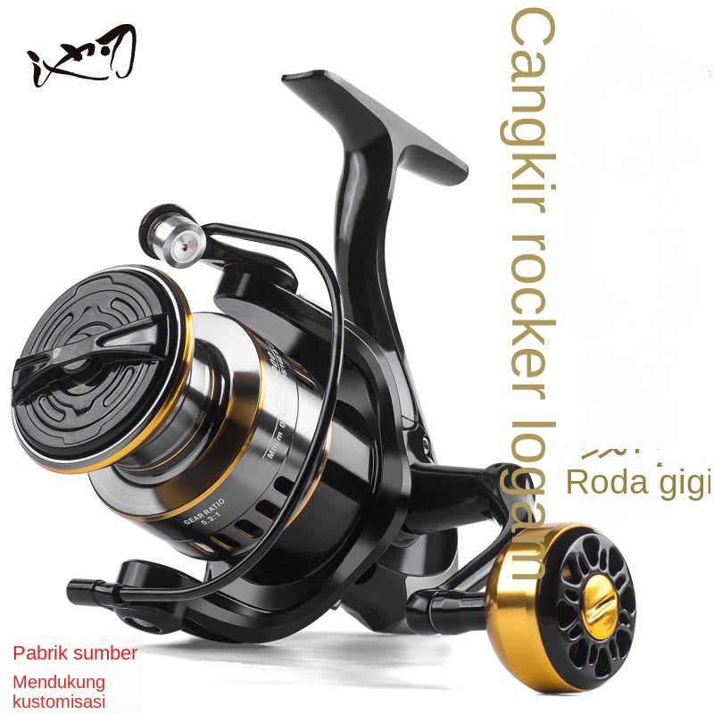 Gulungan pancing semua logam, gulungan pemintalan, gulungan pancing, gulungan pancing laut, gulungan