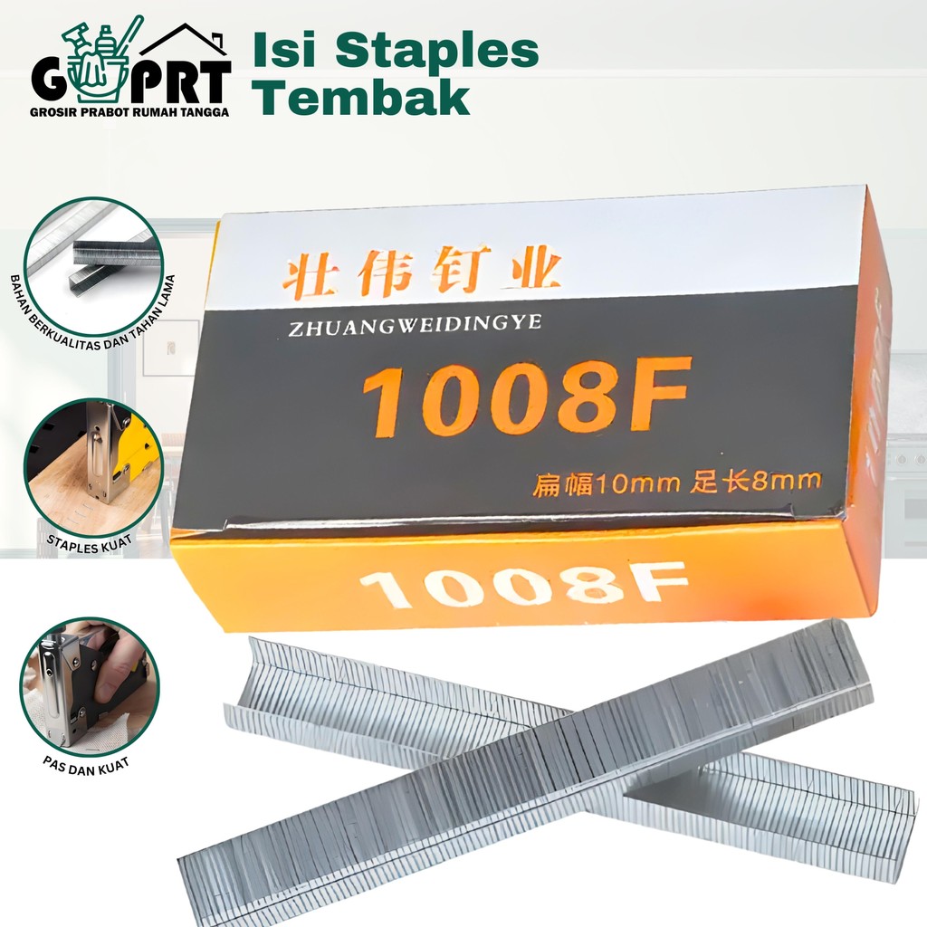 

Isi Staples Manual 2200 PCS Refill Stapler Tembak Guntacker TR13/8 Steples Jok Motor Sofa Furniture