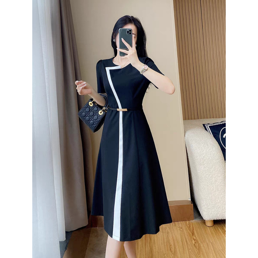 FREE ONGKIR FAN DRESS KOREA PUTIH MEWAH ELEGAN/GAUN PESTA HITAM KOREA