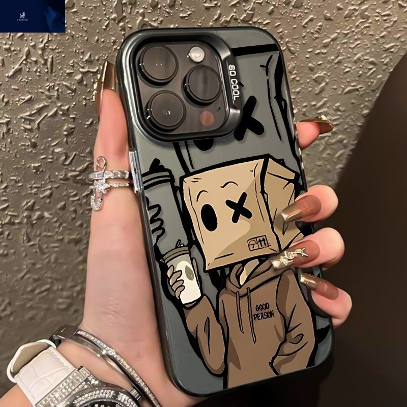 Cartoon Box Man Pattern Silicone Phone Case For Vivo Y02 Y03 Y12 Y15S Y16 Y17 Y17S Y18 Y19 Y20 Y21 Y