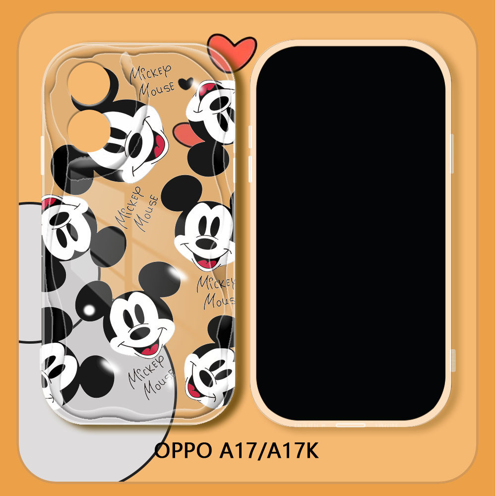 Case Hp OPPO A17 A17K A16 A16S A15 A15s A35 A54S Cartoon Mickey Minnie Mouse Couple Phone Case Soft 