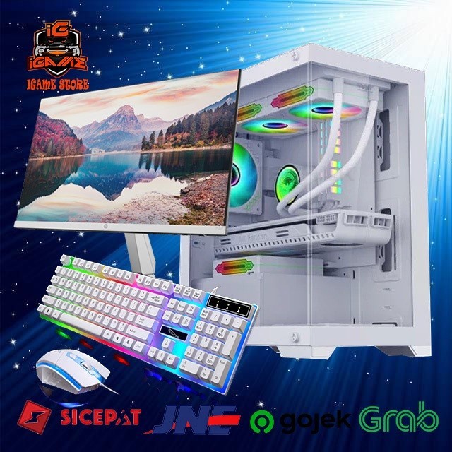 FLASH SALE FULL SET PC GAMING AMD RYZEN 5 5600G/Monitor 24"/DDR4 16GB/SSD MANTUL GAN