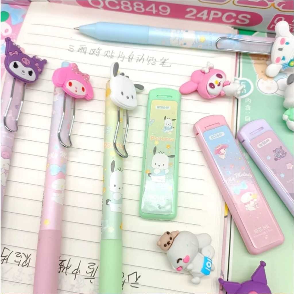 

Pensil Mekanik + isi + pin Kuromi Melody Cinnamoroll Pochacco
