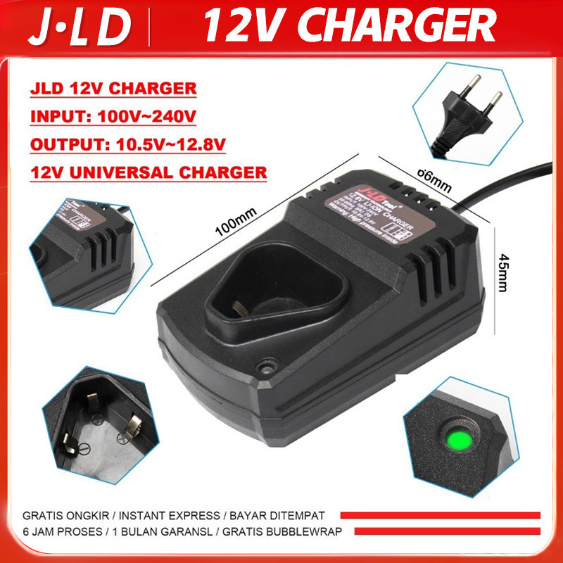 JLD tools Charger Baterai Li-Ion 12V Lithium Eu Plug Charger Power Adapter 110-220V untuk Bor Charge
