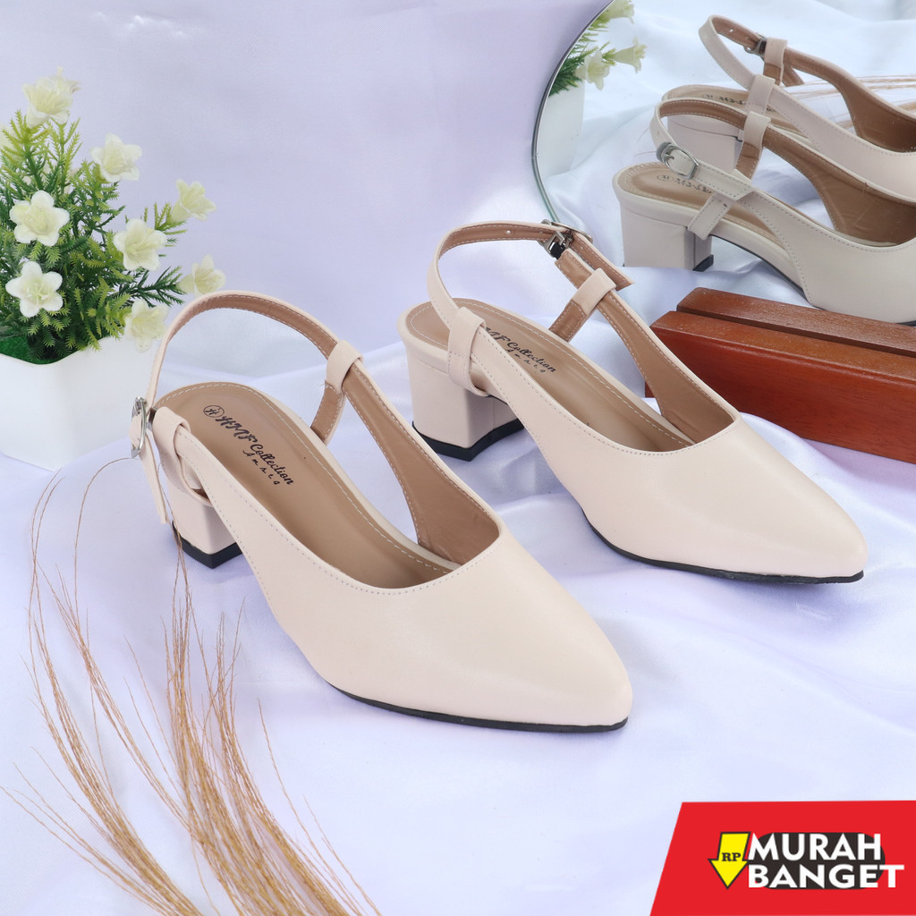 Sepatu pesta cewek- HMF Mojina Sepatu Heels Mules Wanita NB06