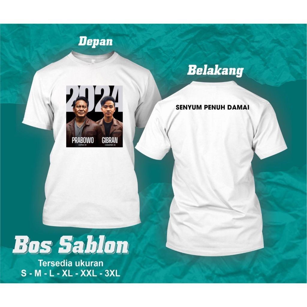 Bossablon - Kaos Prabowo Gibran Kaos Capres 2024 Kaos Prabowo Subianto Terbaru