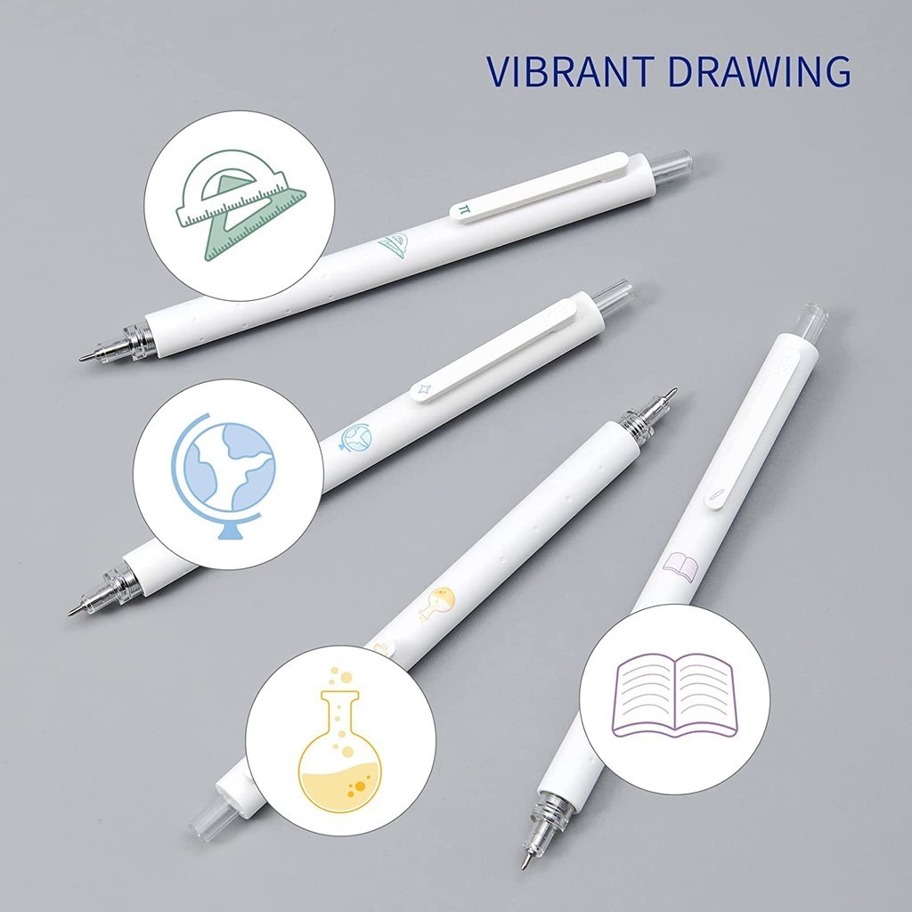 

AK Pena Pulpen Gel 0.5mm Tinta Hitam 4 PCS - K1028 - White