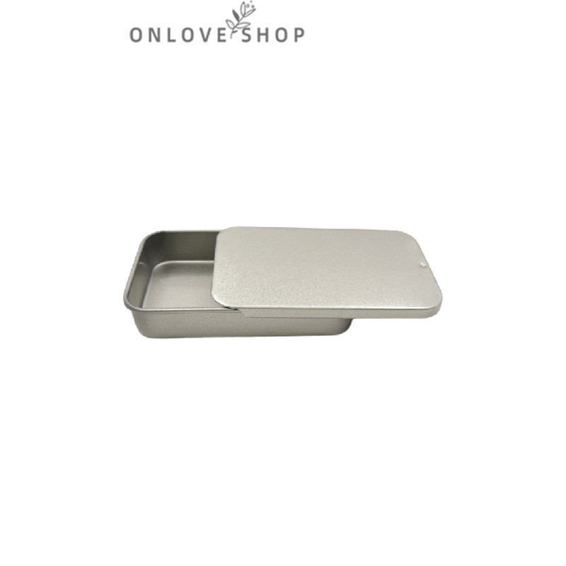 Kotak Besi Tutup Geser Lengan Jari Kotak Besi Salep Padat Kotak Besi Geser Persegi Buram ONLOVE