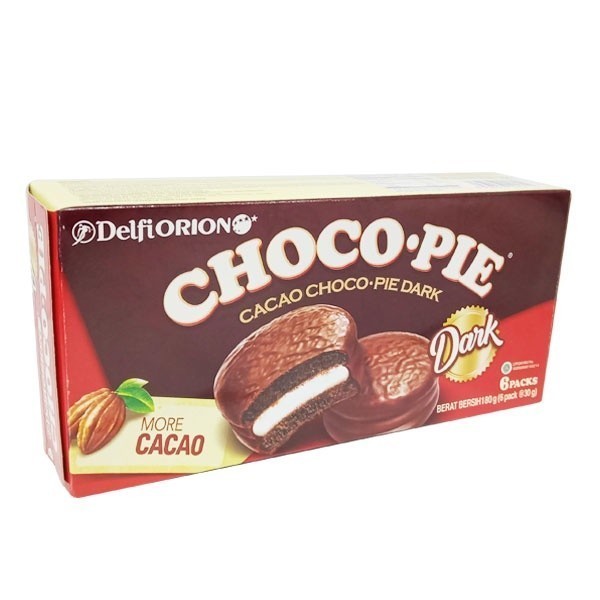 

HPM - DELFI ORION CHOCO PIE DARK 6 PCS X 30 GR - PAI COKELAT ARM