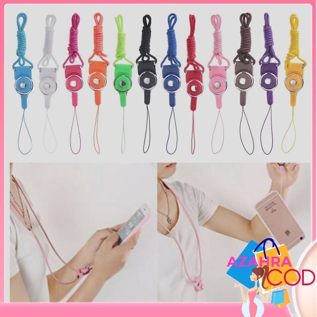 

AZAHRA Kalung Tali 2in1 Gantungan HP gantung leher Nametag Flashdisk Name Tag Id Card Strap kartu idcard