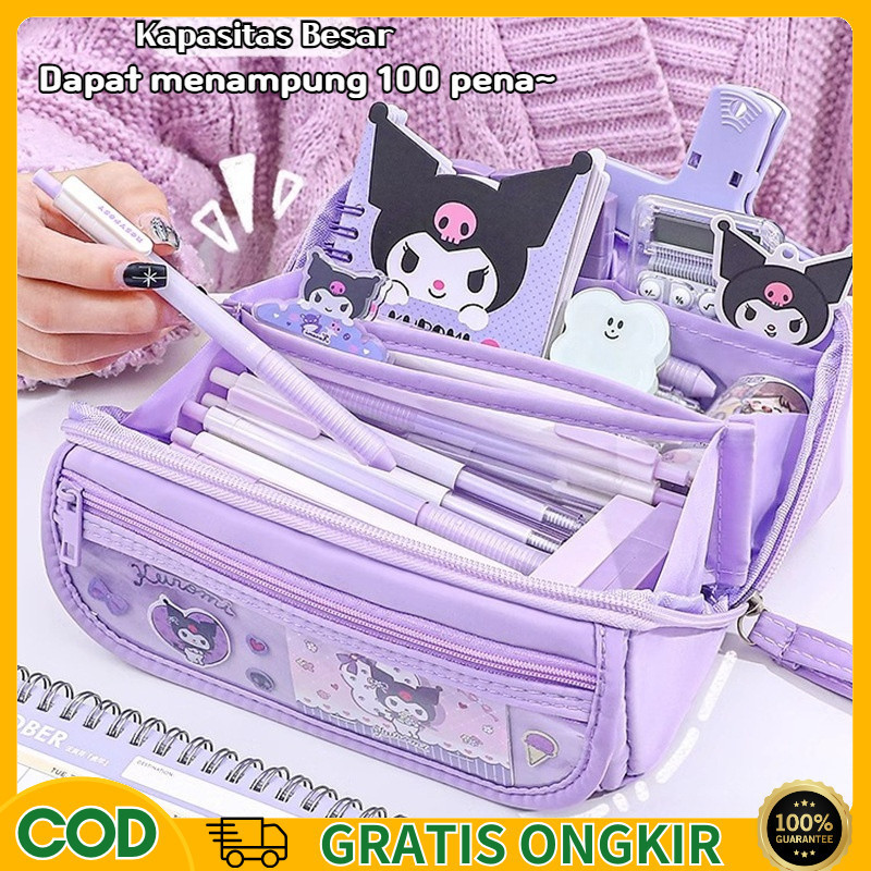 

【COD】Sanrio Tempat Pensil Cinnamoroll Baru Anime My Melody Kuromi Penyimpanan Alat Tulis Siswa Perlengkapan Sekolah Kawaii Hadiah Lucu